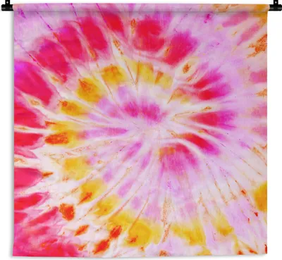 Produktbild von MuchoWow® Wandteppich Wandbehang Krawattenfärbung - Rosa - Lila 150x150 cm Tapisserie Dekoration Wandtuch - Wohnaccessoires - Modernes