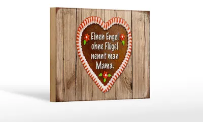 Produktbild von Holzschild Spruch 18x12cm Engel ohne Flügel nennt man Mama