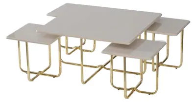 Produktbild von Komplette Tische Beistelltische Sofatische 5tlg Couchtische Beige