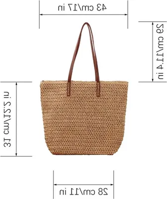 Große Leder Strandtasche - Braun - Sommer Strandtasche - Ideal für Strand und Einkaufen - Großer Stauraum