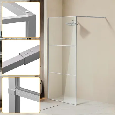 Obrázok produktu pre Jayseuw sprchový kút 100X200cm sprchová zástena pre sprchovací kút ESG bezpečnostné sklo 5mm strieborná