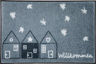 Produktbild von Erwin Müller Fußmatte Winterhäuser" grau 50x75 cm"