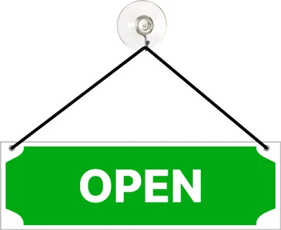 Produktbild von Hängeschild Open Closed Schild 25cmx8cm mit Saugnapf Zweiseitig