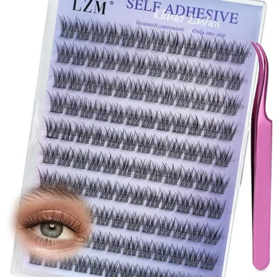 Productafbeelding van Zelfklevende wimpers, C-krul, 12 mm, 120 stuks, met pincet