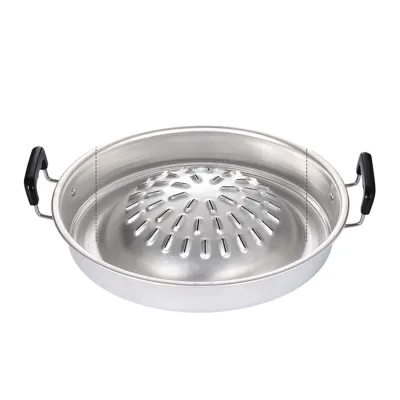 Produktbild von Steakgrill, Holzkohlepfanne, multifunktionaler Aluminium-Grill-Hotpot für Familientreffen im Freien, Picknicks