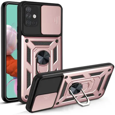 Produktbild von Outdoor Panzer Hülle für Samsung Galaxy A51 mit Kameraschutz Ringhalter  Rosegold