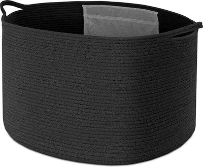 Immagine prodotto di Cestino della biancheria nero 50x33 cm con 4 scomparti e manici
