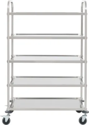 Produktbild von vidaXL 5-Stufiger Servierwagen 107 x 55 x 147 cm Edelstahl