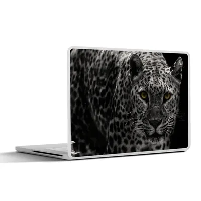 Produktbild von MuchoWow® Laptop Aufkleber Sticker Cover Leopard - Schwarz - Weiß 31x22.5 cm - Laptop-Deko