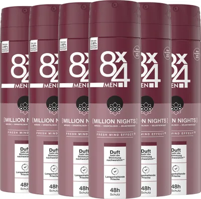 Produktbild von 8x4 Deo Spray Million Nights 6 x 150ml