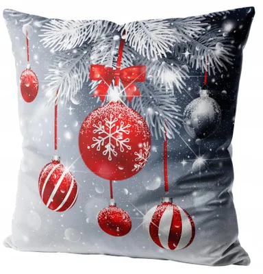 Obrázek produktu pro Dekorativní vánoční povlak na polštář 40x40 cm, samet