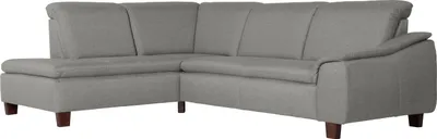 Produktbild von Max Winzer Ecksofa links mit Sofa 2,5-Sitzer rechts Aaron - Flachgewebe hellgrau - Maße: 247 x 187 x 82 cm
