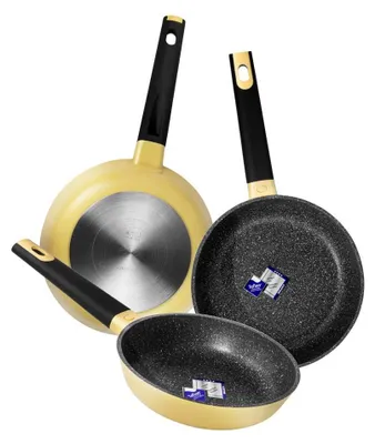 Produktbild von Cecotec Polka Experience, Frittierset, Schwarz, Gelb, Aluminium, Select teflon, Schwarz, Gelb, Keramik, Gas, Halogen, Induktion, Versiegelte Platte