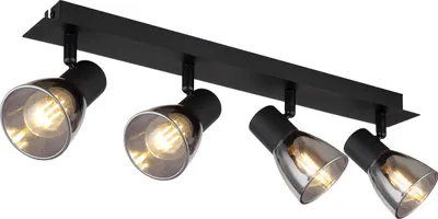 Produktbild von Globo Lighting Strahler Metall schwarz matt, 4x E14