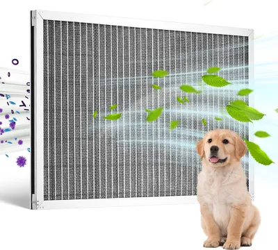 Zdjęcie produktu dla VEVOR elektrostatyczny filtr powietrza, 16 x 25 x 1 cal, zmywalny i wielokrotnego użytku aluminiowy filtr pieca AC/HVAC, MERV 8, (rzeczywiste wymiary: 15,5 x 24,65 x 0,82 cala)