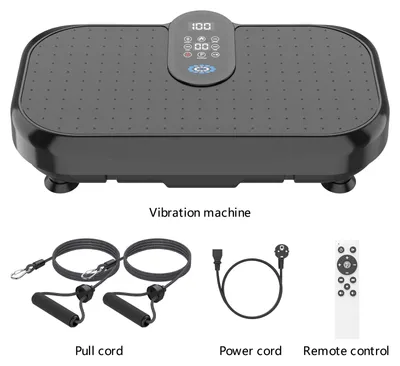 Zdjęcie produktu dla Platforma wibracyjna 4D - urządzenie do treningu fitness - 120 stopni prędkości - głośnik Bluetooth - gumy oporowe - spalanie tłuszczu i redukcja wagi - kolor czarny