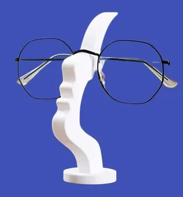 Produktbild von GKA Brillenhalter Brillenständer Gesicht weiß elegante Brillenablage Ständer für Brille