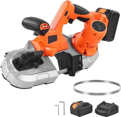 Produktbild von 20 V Akku-Lintzaag, Zaagtiefe 65 x 65 mm, mit borstelloser Motor, 4000 mAh Akku und Ladegerät, einstellbare Geschwindigkeit 0-192 m/min, für Metall- und Holzschneiden geeignet