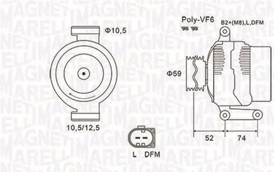 Zdjęcie produktu dla Alternator trójfazowy MAGNETI MARELLI 063731928010