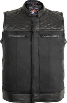 Produktbild von Biker Weste Motorrad Clubweste Diamond Jeans Style Textilweste Leder Applikation(2XL)