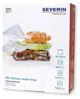 Zdjęcie produktu dla Severin ZB 3613, Woreczek do pakowania próżniowego, Plastik, Przezroczysty, 50 szt., 136 mm, 163 mm