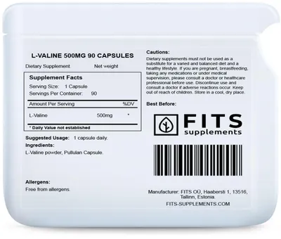 Obrázok produktu pre L-valín 500 mg, 90 kapsúl