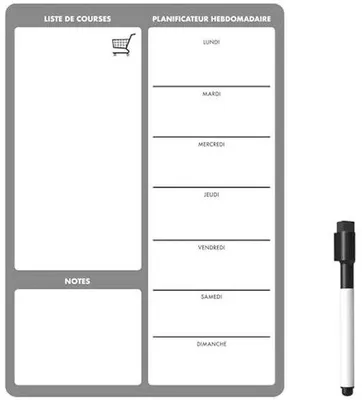 Productafbeelding van Magnetische koelkastplanner en weekoverzicht voor gezinsorganisatie - uitwisbaar whiteboard (A4)