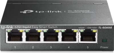 Produktbild von 5 portowy przełącznik sieciowy TP-Link TL-SG605E Gigabit Easy Smart Managed Network Switch (Plug-and-Play, metalowa obudowa, QoS, IGMP-Snooping, VLAN, centralne zarządzanie, energooszczędny)