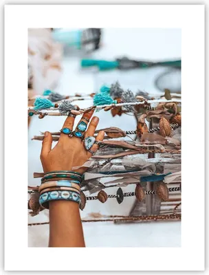 Produktbild von Poster - Poster ohne Rahmen - Hand Schmuck ethnisch - 30x40 cm - Wand Bild - Wanddeko - Wandbilder - Kunstposter - Wandposter - Bilder - Kunstdruck - Wanddekoration - Wandbild - P2XPA30x40-5107