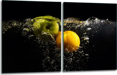 Produktbild von Herdabdeckplatten 2x40x52 Glaskeramikkochfeld 2-Teilig Glas Spritzschutz Zitrone