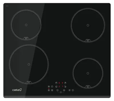 Obrázek produktu pro CATA IB 6324 E2 BK, Černá, Vestavěné, 59 cm, Indukční varná deska se zónami, Sklo, 4 zóna/zón