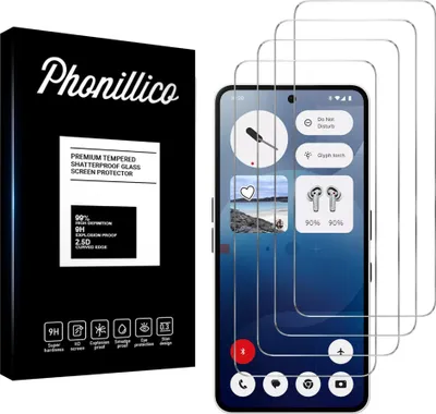 Produktbild von Hartglas für Nothing Phone 3a [4 Stück] Displayschutzfolie Screen Protector Film Anti-Kratzer Glas Resistant Phonillico®