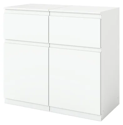 Produktbild von 2er Set Kommode Weiß 40x40x75cm mit 1 Schublade