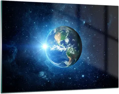 Produktbild von Bilder auf glas - Erde Universum Sterne Galaxie - 120x80cm - Glasbilder - Wandbilder - Kunstdruck - zum Aufhängen bereit - Wanddekoration aus Glas - Glas Bilder - Wandbild auf Glas - GAA120x80-2943