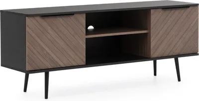 Produktbild von TV-Schrank PINELLI PN-04 mit 2 Türen 150 cm SoftClose Fernsehschrank Fernsehtisch Lowboard Wohnzimmer Schrank Modern (Graphitschwarz / Captains Deck)