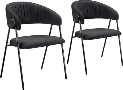 Image de Fauteuil Bedano, rembourré, en tissu, 150 kg - noir, Lot de 2