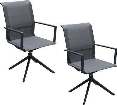 Produktbild von Garden Pleasure Drehstuhl ADRIA, schwarz, 2er Set Stuhl Stühle Polsterstuhl