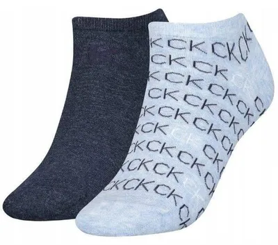 Zdjęcie produktu dla SKARPETY DAMSKIE CALVIN KLEIN 701218779 GRANATOWO-NIEBIESKIE One Size 2PACK