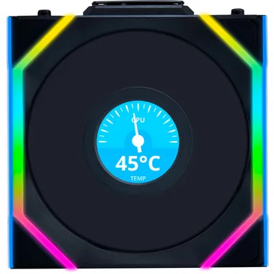 Image de Lian Li UNI FAN SL Wireless LCD 120 Reverse Blade Boîtier de l'ordinateur Ventilateur 12 cm noir 1 pièce