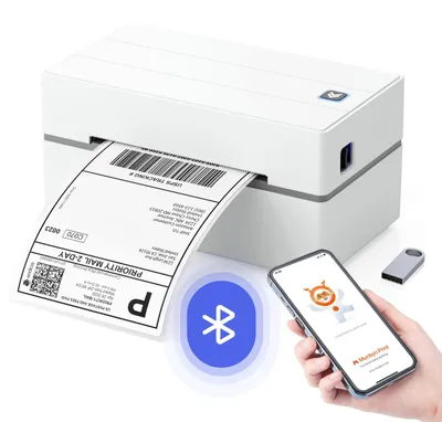 Immagine prodotto di Stampante per etichette - Bluetooth 4x6 - Stampante termica per piccole imprese e uso domestico - Bianca