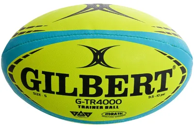 Zdjęcie produktu dla Zestaw 5 pił rugby Gilbert G-TR4000 Fluor, rozmiar 4