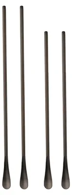 Produktbild von Kaffeelöffel, lange Kaffeerührstäbchen aus Edelstahl 304, 4 Cocktaillöffel, Teelöffel mit langem Griff, schwarz, 22 cm + 26 cm