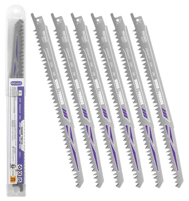 Immagine prodotto di Set di lame per sega a nastro, 6 pezzi, per legno, 225 mm, 5 denti per pollice, acciaio cromo-vanadio