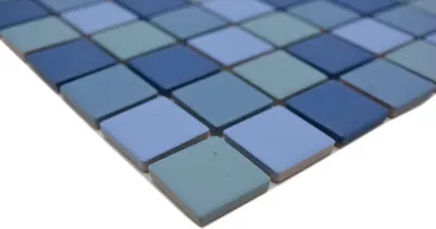 Produktbild von Handmuster blau türkis Poolmosaikfliese RUTSCHEMMEND DUSCHTASSE BODENFLIESE MOS18-0404-R10_m