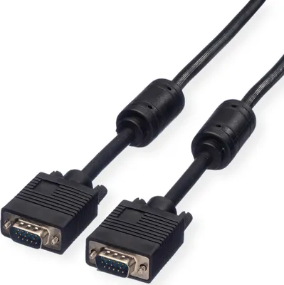 Produktbild von ROLINE SVGA-Kabel HD15 ST - ST mit Ferritkern, 2 m