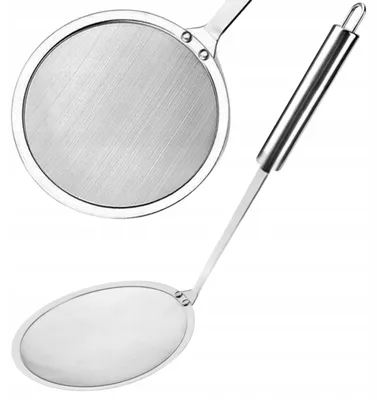Zdjęcie produktu dla Łyżka Cedzakowa Szumówka Z Gęstym Sitkiem Na Szumy Do Zupy Rosołu 32Cm