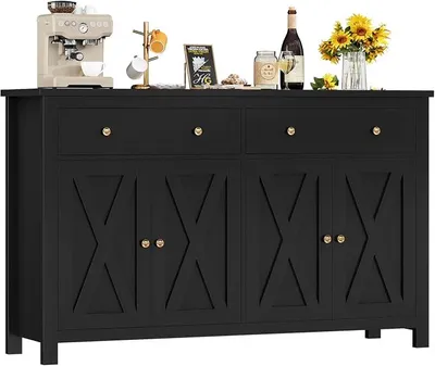 Imagen del producto de Mueble aparador de 140 cm de ancho para la cocina, armario de cocina con superficie de trabajo