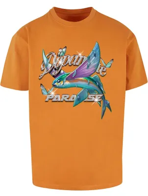 Image de Mister Tee, t-shirt oversize "Dopamine Paradise", couleur orange, taille S