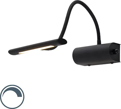 Produktbild von Design Wandleuchte Schwarz 18,5 cm inkl  LED mit Dimmer Tableau