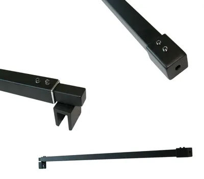 Produktbild von Stabilisationsstange Teleskop flexibel - Edelstahl - Eckig - Schwarz matt - Für Duschabtrennungen